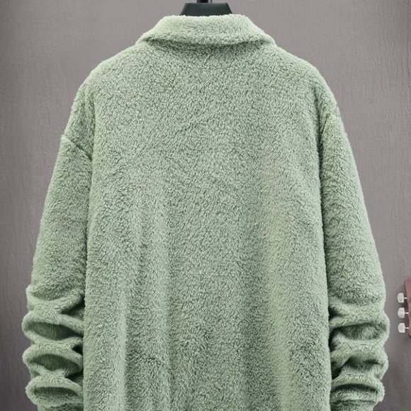 Green Mens Teddy Jacket - Picture 3 of 7